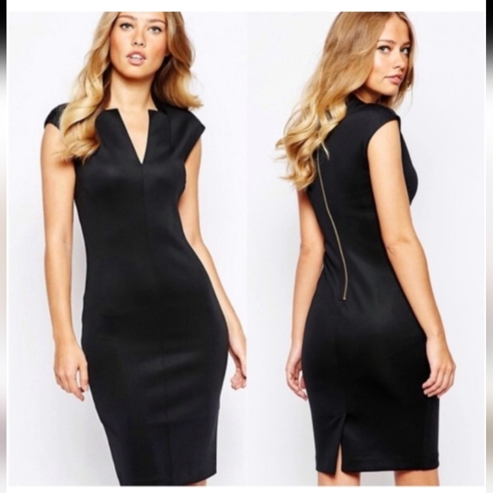 Ted Baker Chayad Neoprene Black Dress